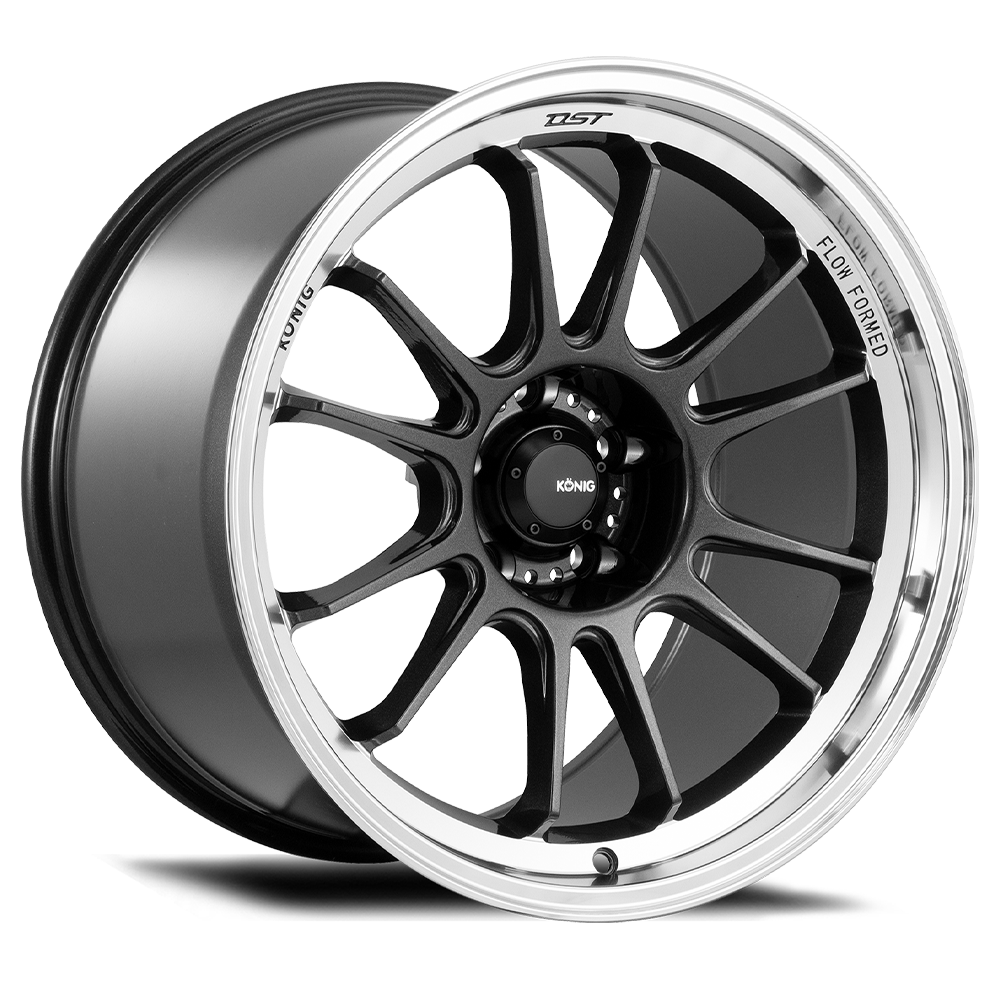 Konig Hypergram Wheels (Set of 4) - Metallic Carbon w/ Machined Lip - 15x8 - 4x100 - ET35