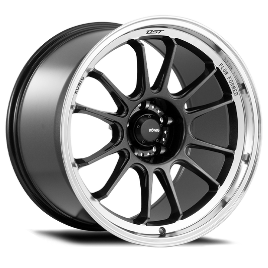 Konig Hypergram Wheels (Set of 4) - Metallic Carbon w/ Machined Lip - 15x8 - 4x100 - ET35