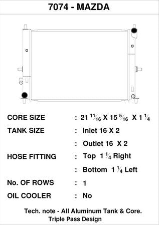 High Performance Triple-Pass Design Aluminium Radiator for the Mazda MX-5 (ND1 & ND2)