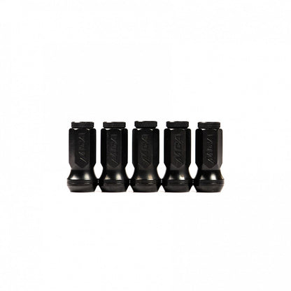 Real Nuts - Black Knurled Ended Wheel Nuts (Thread Size M12 x 1.5)